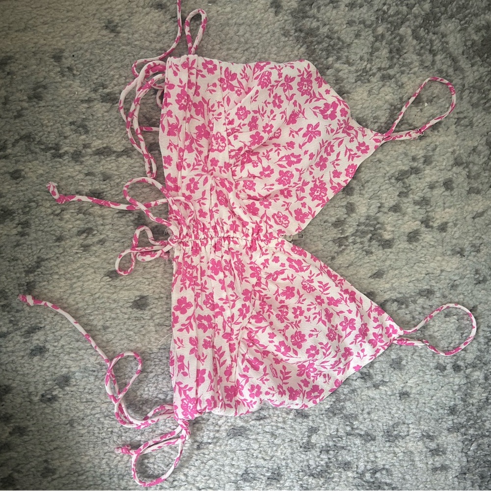 Floral Pink Crop Top